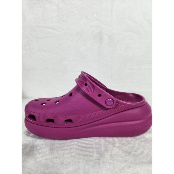 Crocs Classic Crush Women's Size 9 Pink Fuchsia Platform Clog Men's 7 Like New - Picture 12 of 14
